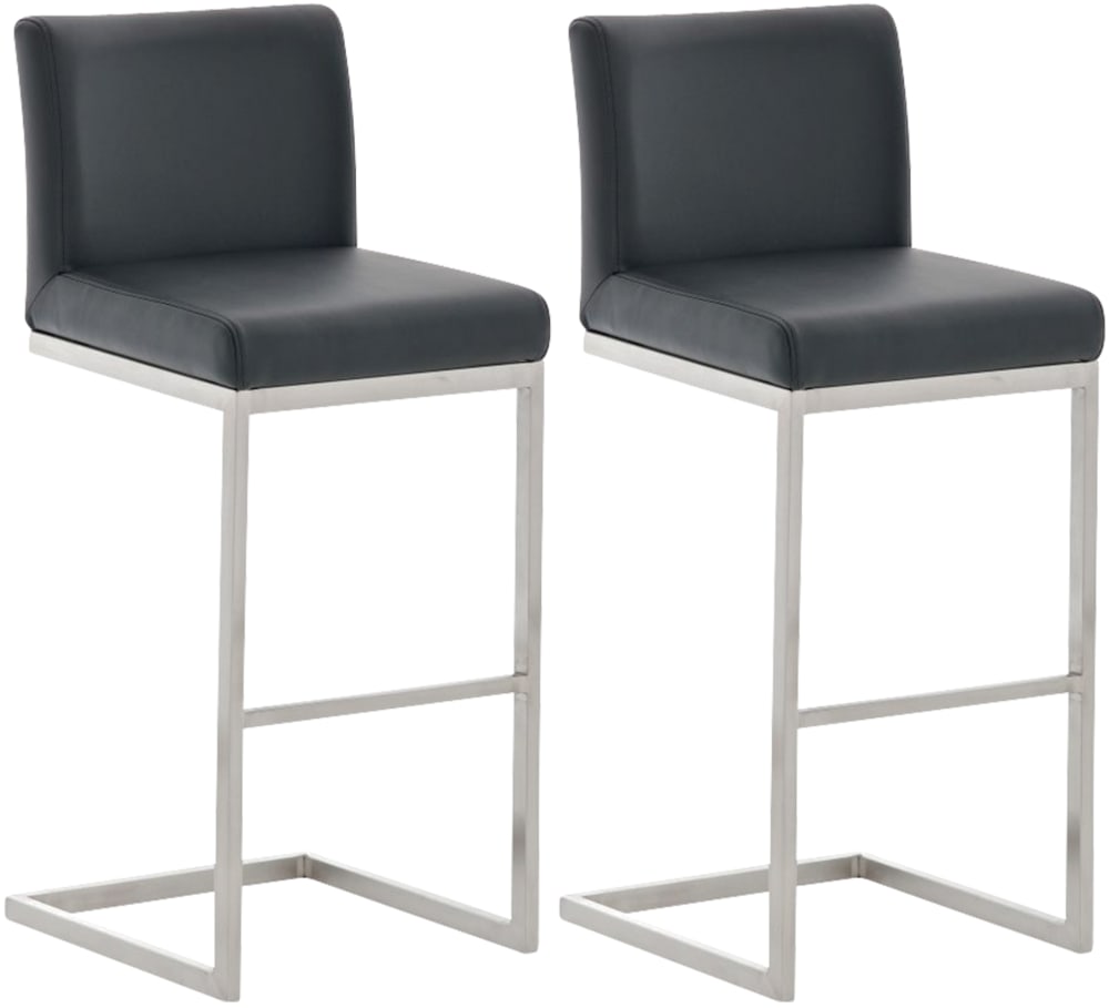 CLP 2er set Barhocker mit Metall-Gestell aus Kunstleder schwarz style modern - Pvc - Polyvinlychlorid