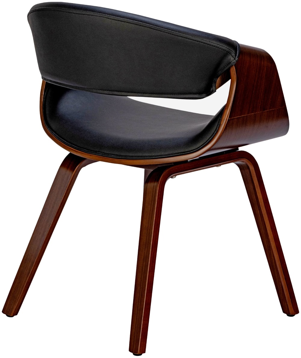 Esszimmerstuhl mit Sitz aus Kunstleder walnuss/schwarz - Maisons