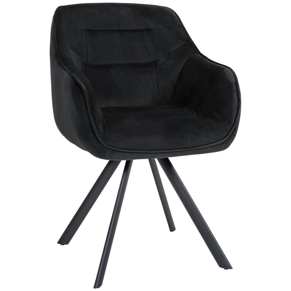 CLP Esszimmerstuhl mit Metallgestell und Sitz aus Samt schwarz style modern - Samt