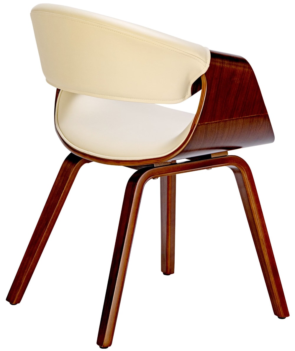 Esszimmerstuhl mit Sitz aus Kunstleder walnuss/creme - Maisons Du