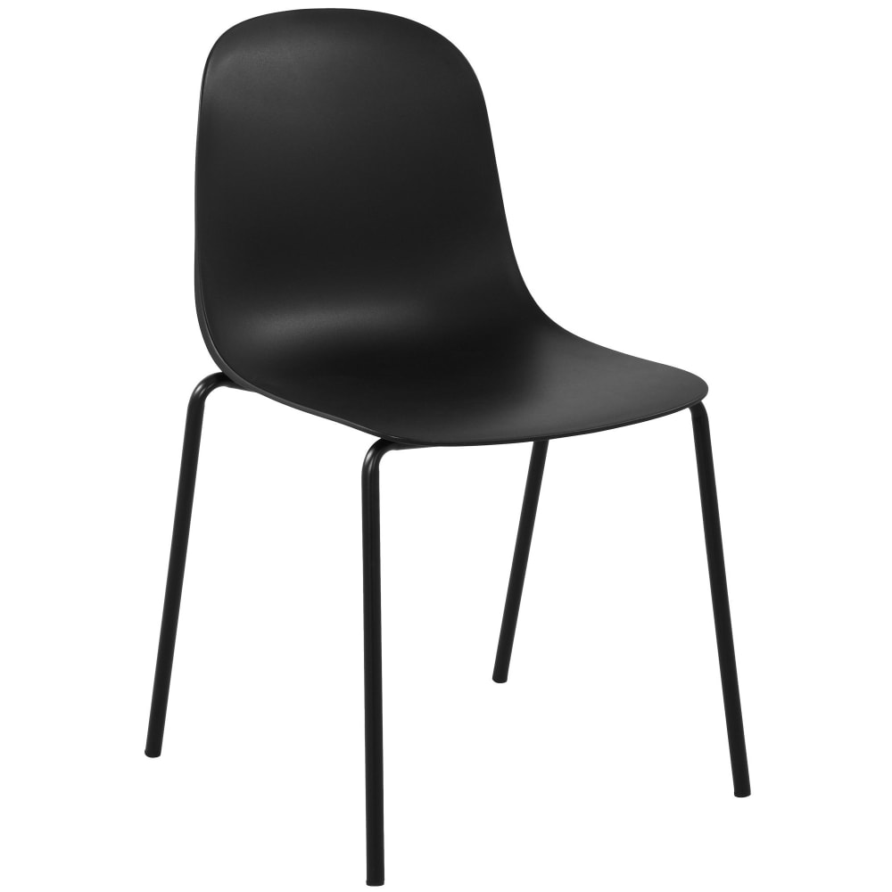 Esszimmerstuhl mit Fußgestell aus Kunststoff schwarz - Maisons Du