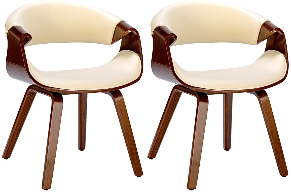 Lot 2 chaises avec assise - noyer