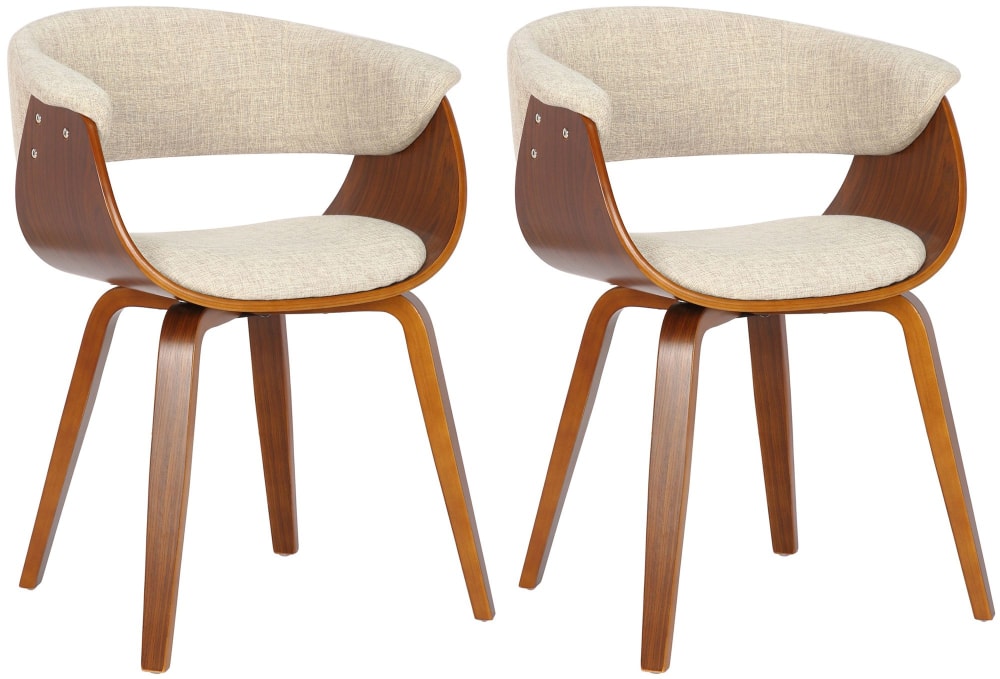 Lot de 2  chaise salle - noyer
