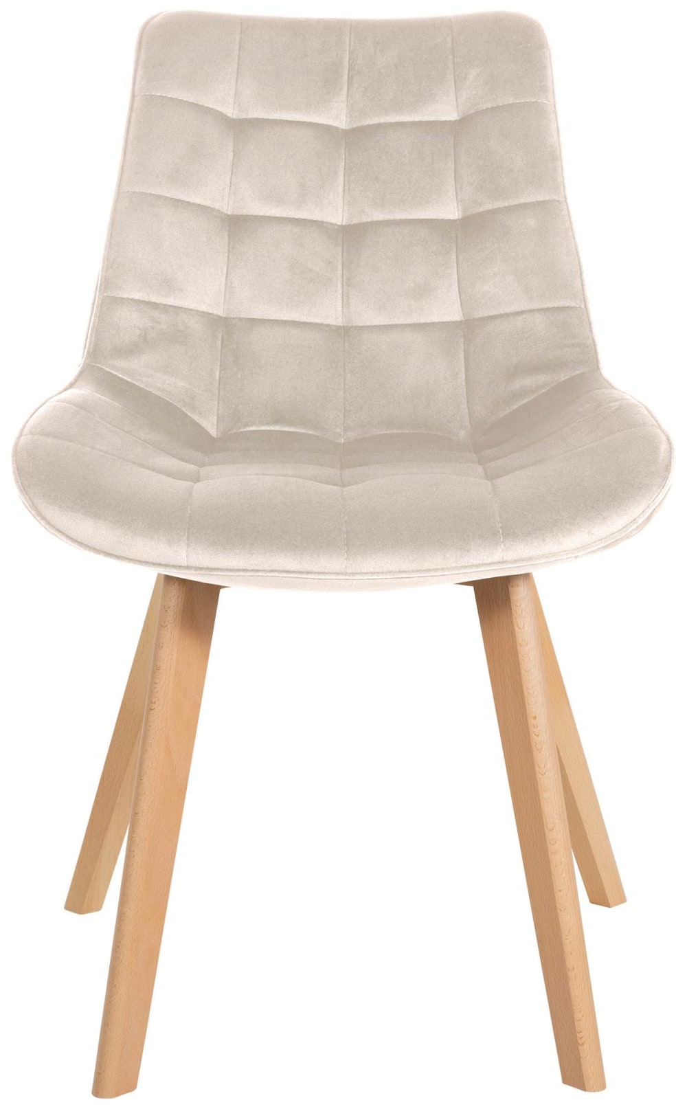 2er Set Esszimmerstühle mit Sitz aus Samt creme - Maisons Du