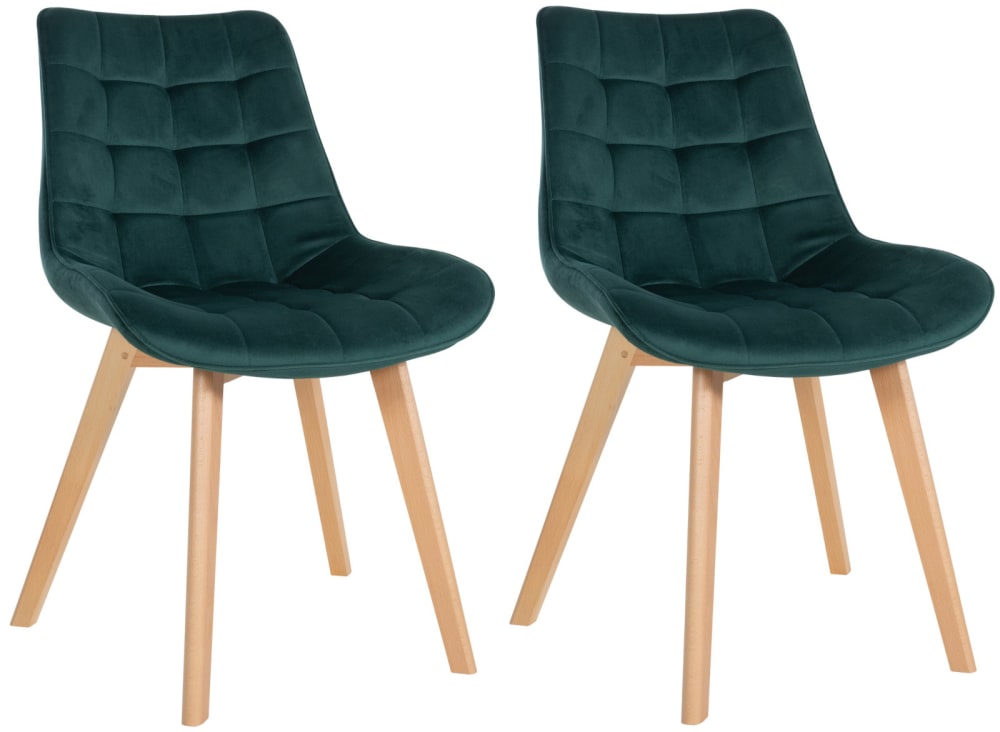 2Er Set EsszimmerstüHle Mit Sitz Aus Samt GrüN