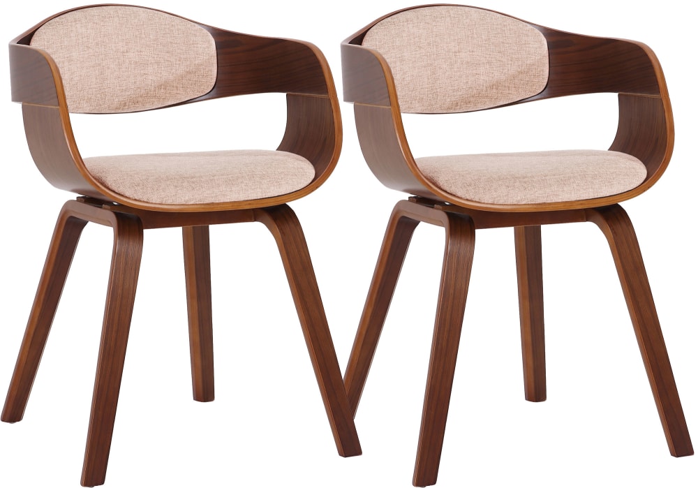 Lot de 2  chaise salle - noyer