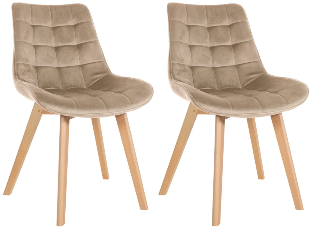 2Er Set EsszimmerstüHle Mit Sitz Aus Samt Braun