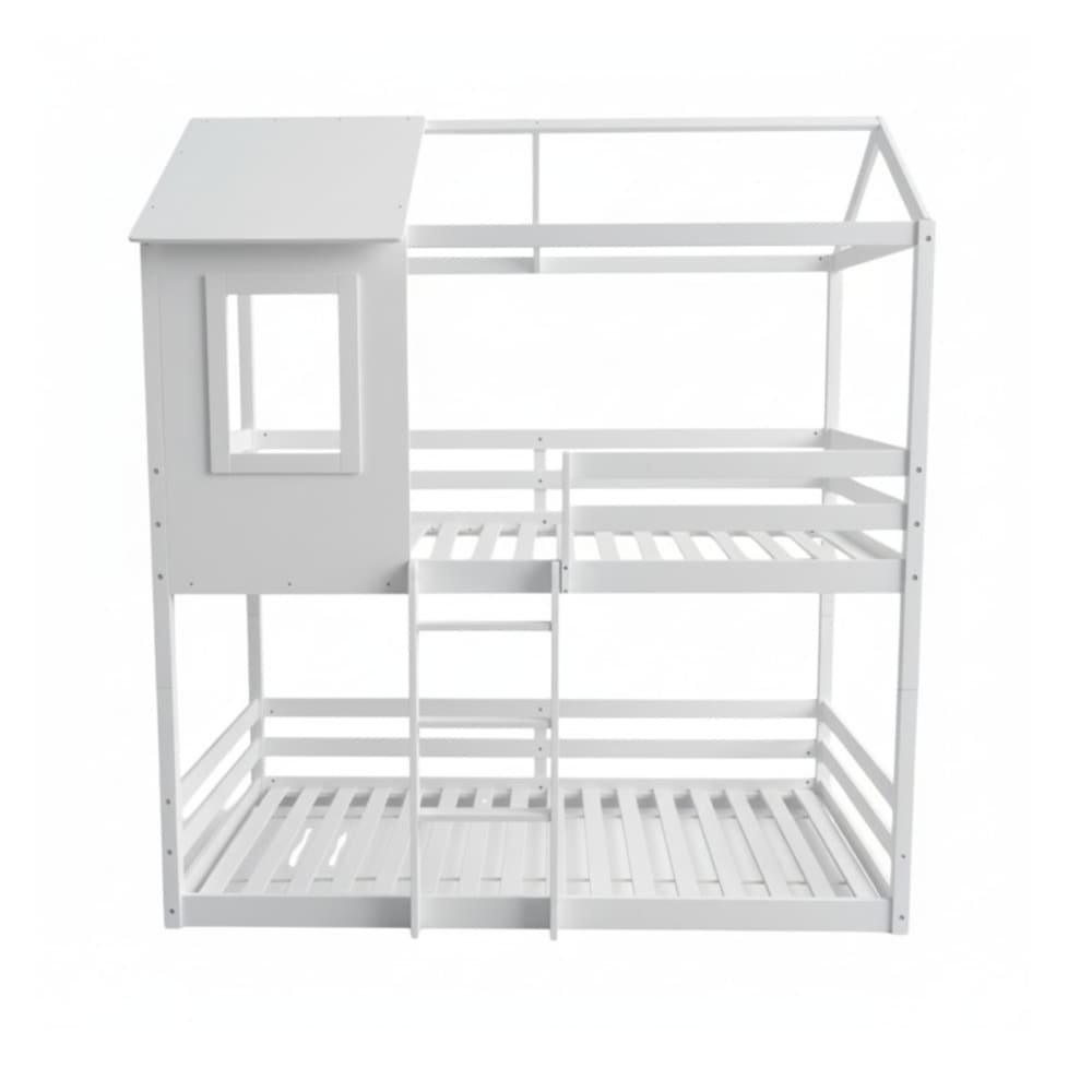 Lit superposé montessori divisible bois blanc 90x190cm
