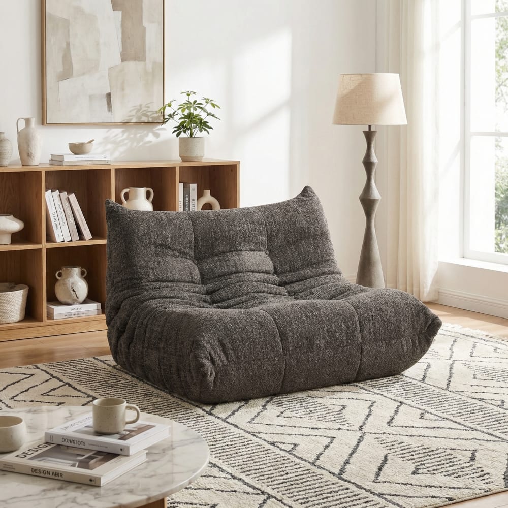 2-Sitzer-Chenille-Sofa, Grau - Maisons Du Monde