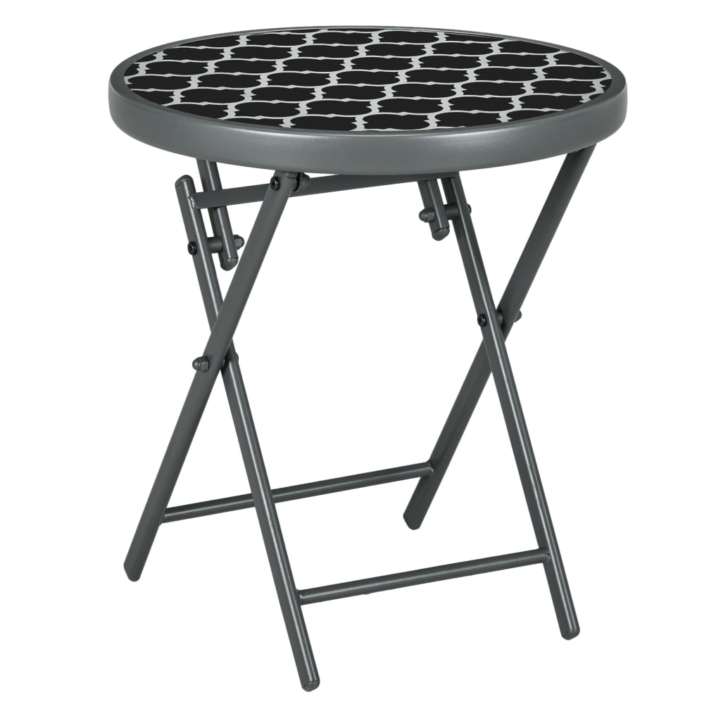 Table pliante noire avec - verre