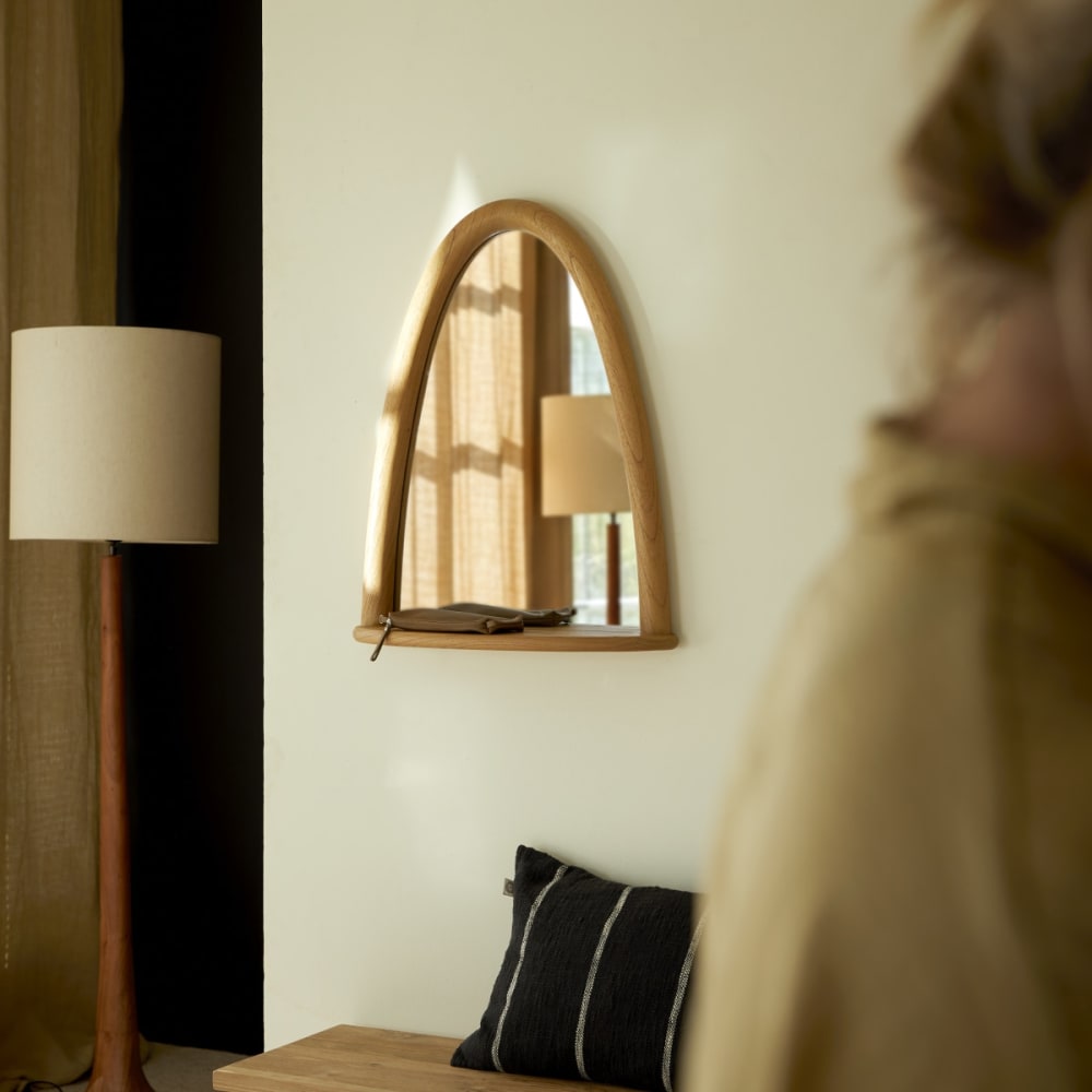 Tikamoon Spiegel aus Mindiholz 68x55 cm style classic chic Beige