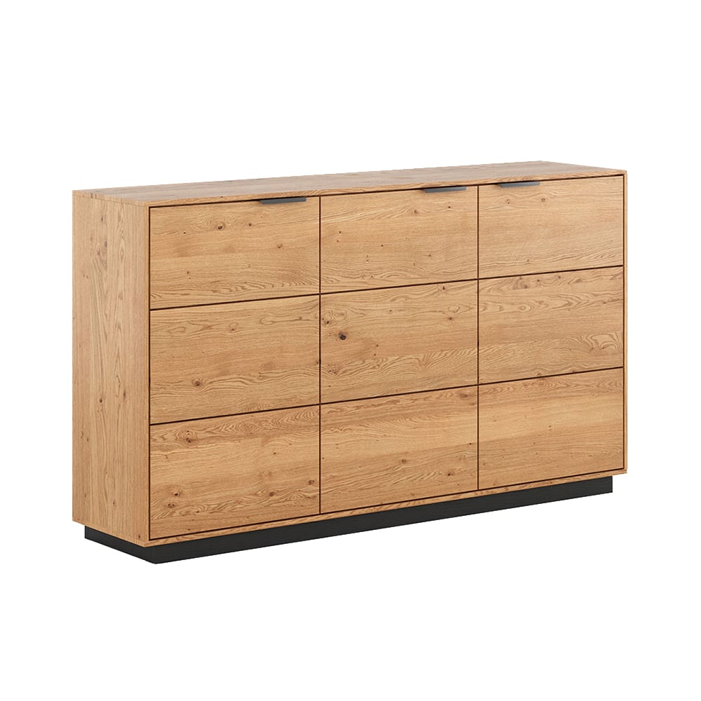 Feldmann-Wohnen Kommode mit Türen aus Massivholz 154x39x84cm, eiche natur style modern Braun
