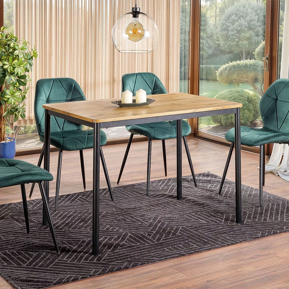 Esstisch modernes Design aus MDF 110x75x77cm, eiche artisan -