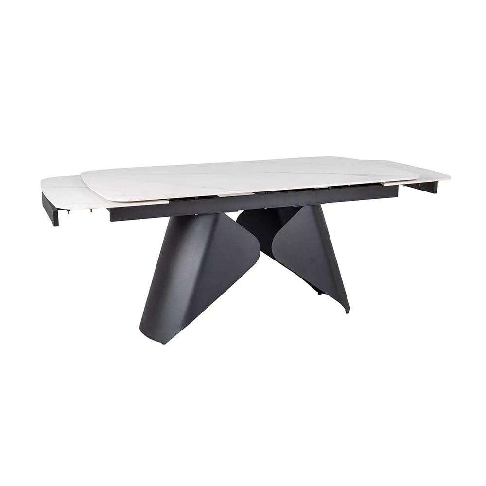 Feldmann-Wohnen Esstisch, ausziehbar, aus Metall, 160-240x90x76cm, schwarz style modern - Keramik