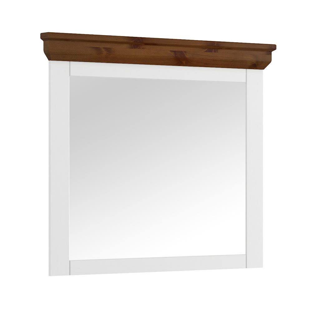Feldmann-Wohnen Wandspiegel modernes Design aus Glas 109x5x81cm, weiß style modern Schwarz Holz