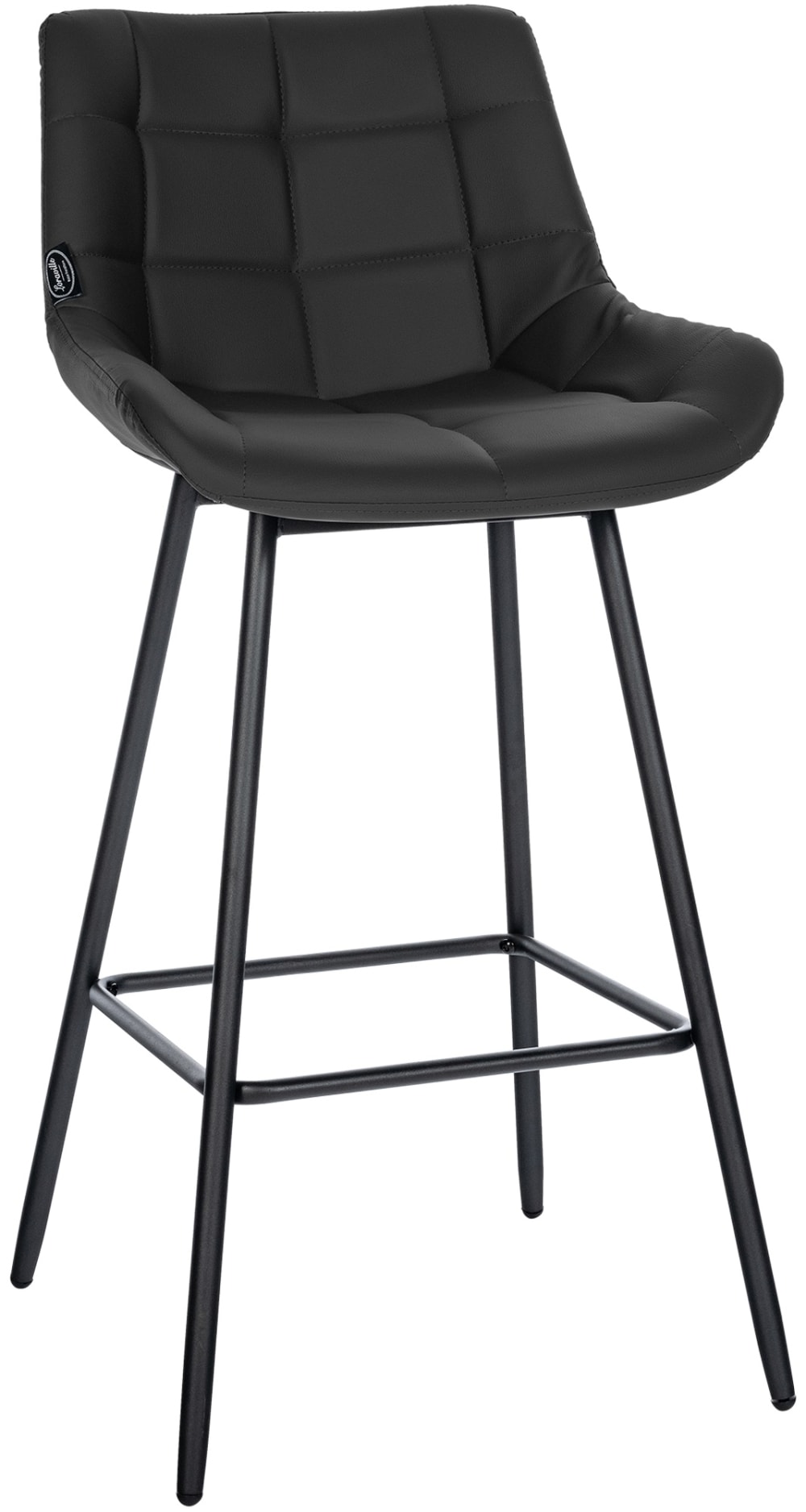 Tabouret de bar avec pieds en similicuir Noir