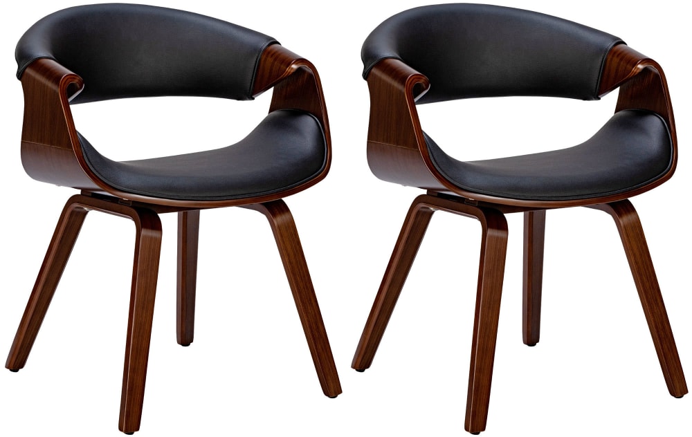Lot 2 chaises avec assise - noyer