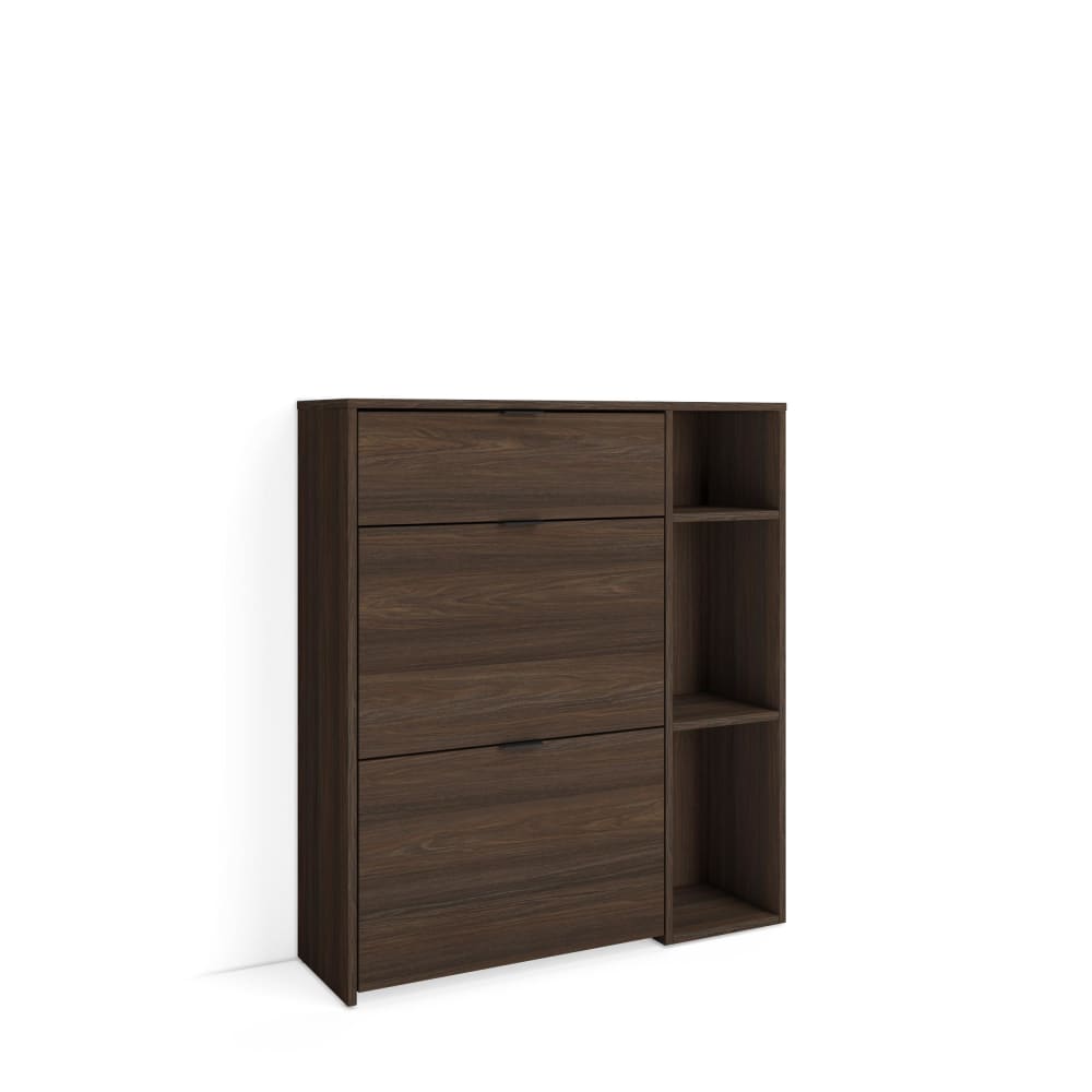 Schuhschrank Holzeffekt Eiche dunkel 90x27x102cm - Maisons Du