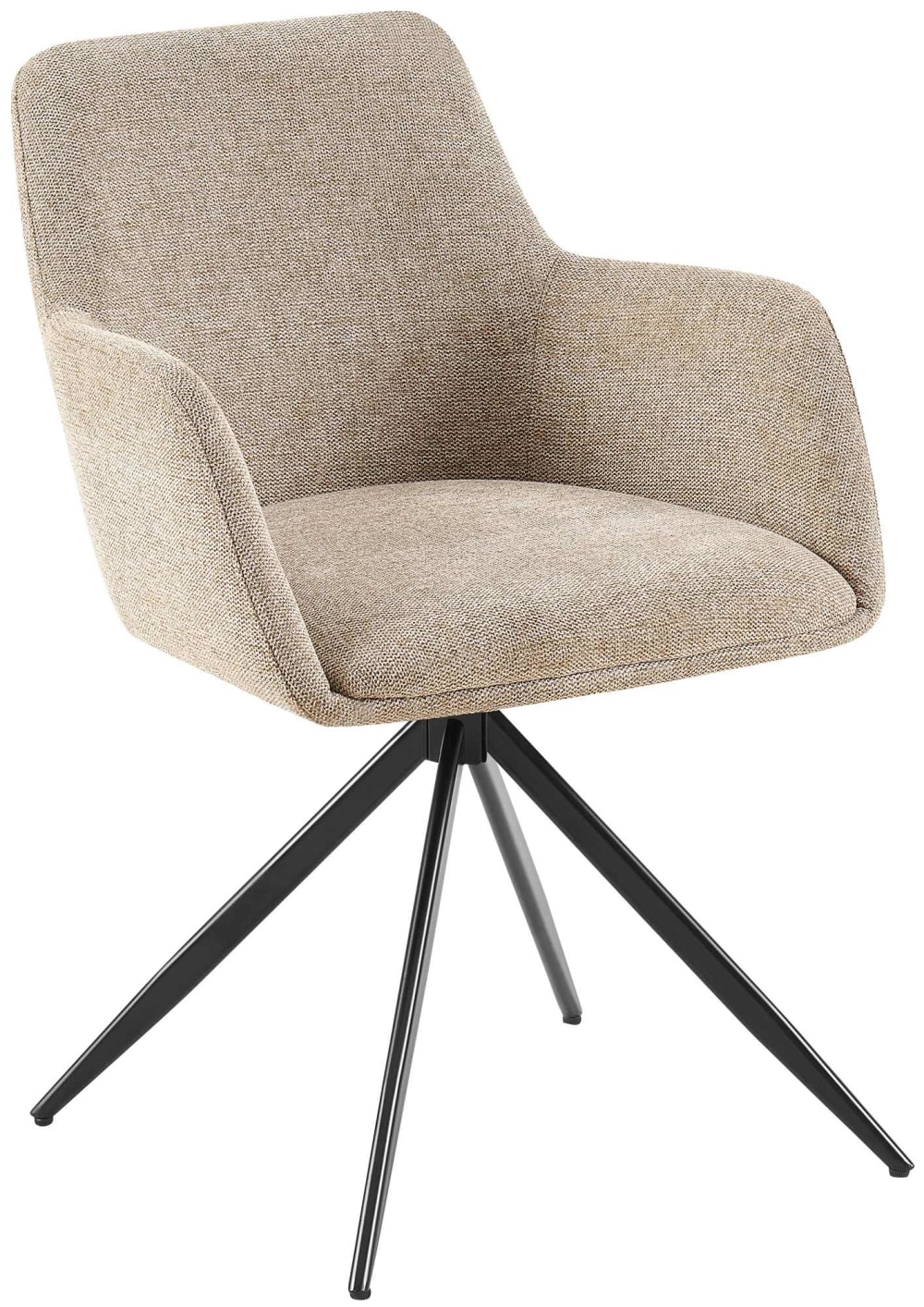 chaise salle à manger avec accoudoirs en tissu Taupe — Beyit