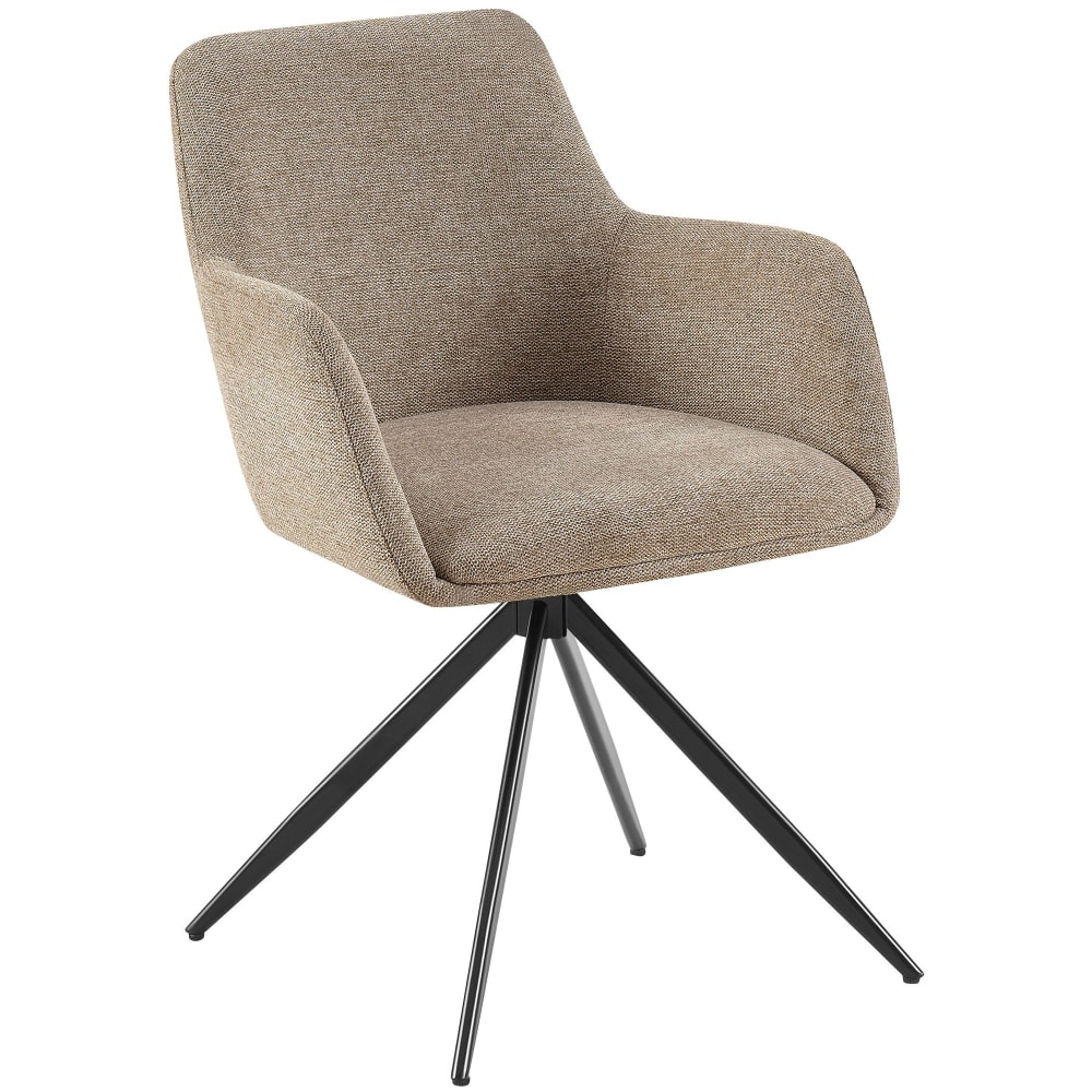 Esszimmerstuhl drehbar aus Stoff taupe - Maisons Du Monde
