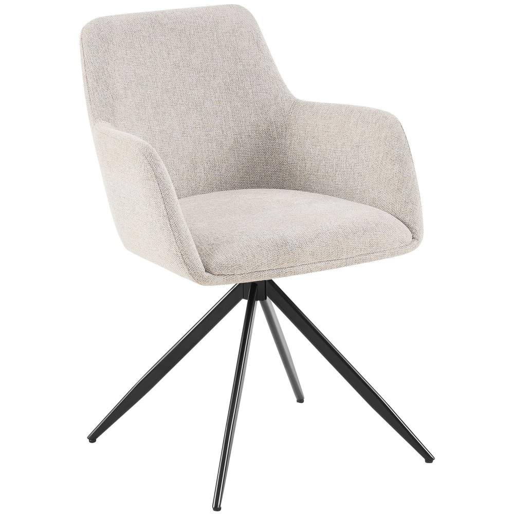 Chaise salle à manger pivotant en stoff crème