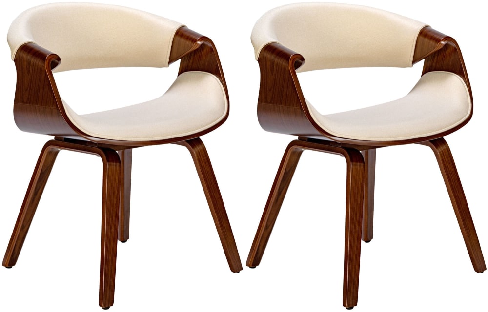 Lot 2 chaises avec assise - noyer
