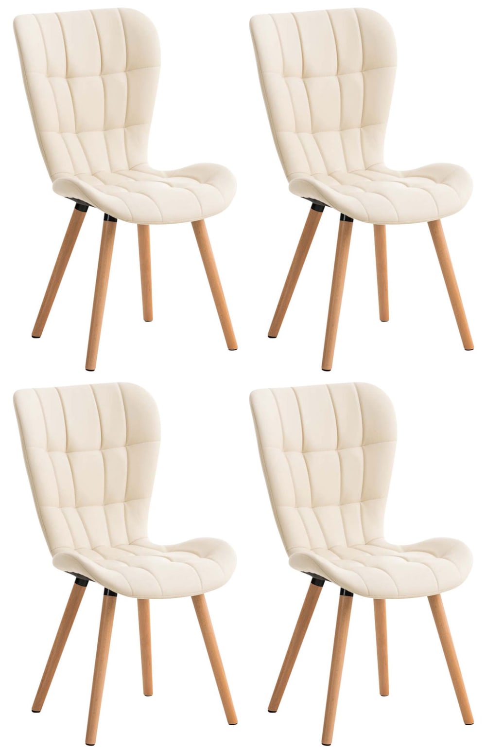 Lot de 4 chaises pieds - pvc