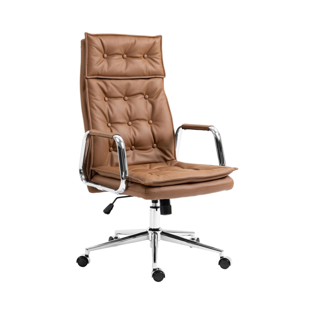 Chaise de bureau réglable pivotant en leder spaltleder Marron clair