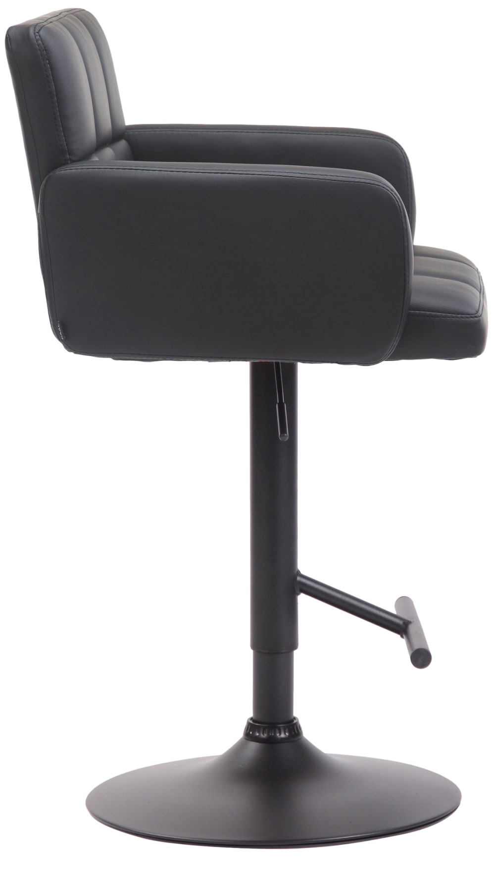Tabouret de bar réglable pivotant en pvc et synthetique Noir