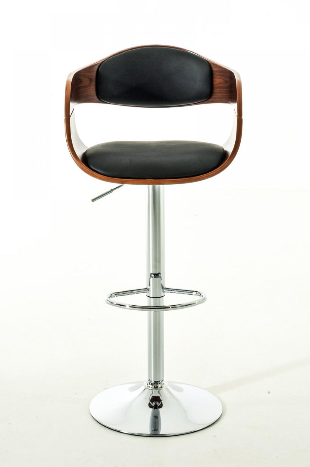 Lot 2 tabourets de bar réglables en pvc und synthetik noyer / noir