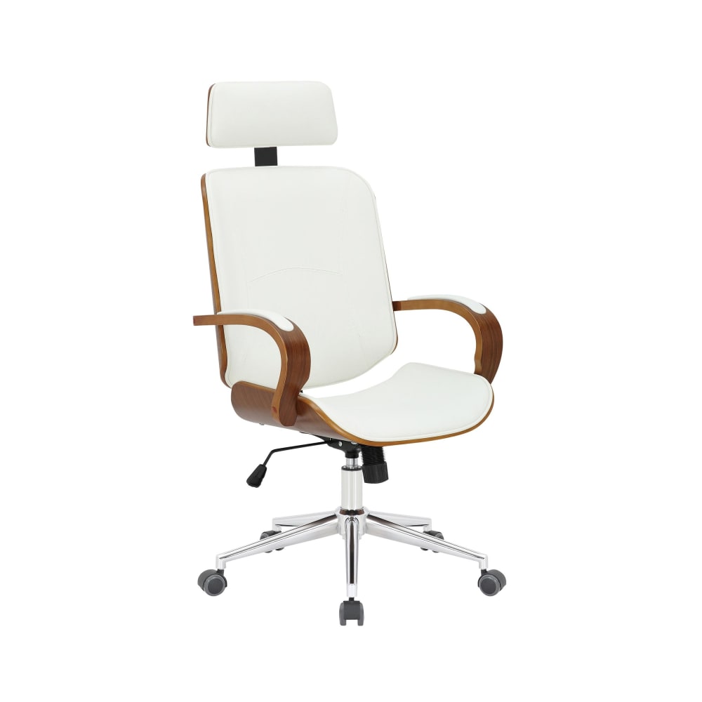 Chaise de bureau ergonomique en pvc und synthetik Noyer / Blanc