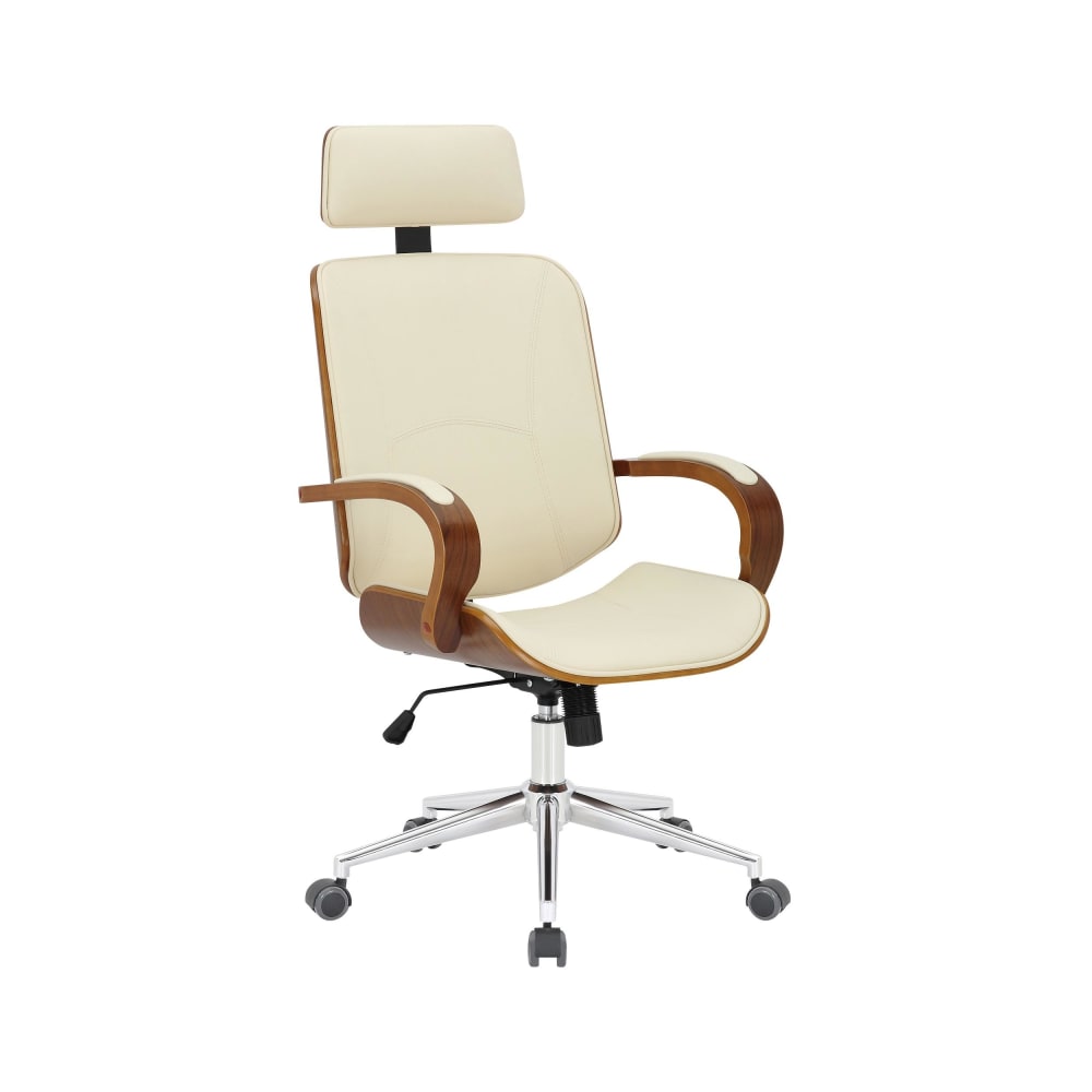 Chaise de bureau ergonomique en pvc und synthetik Noyer / Crème
