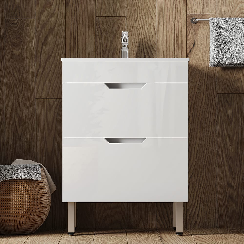 Waschbeckenunterschrank 2-teilig Weiß 80x81.5cm - Maisons Du