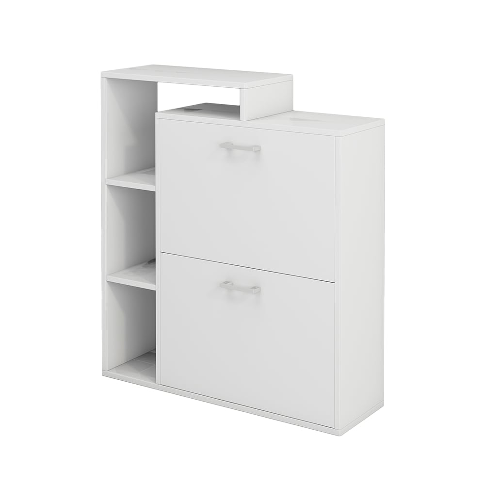 Vicco Schuhkipper, Weiß 80 x 90 cm style modern Weiß Spanplatte