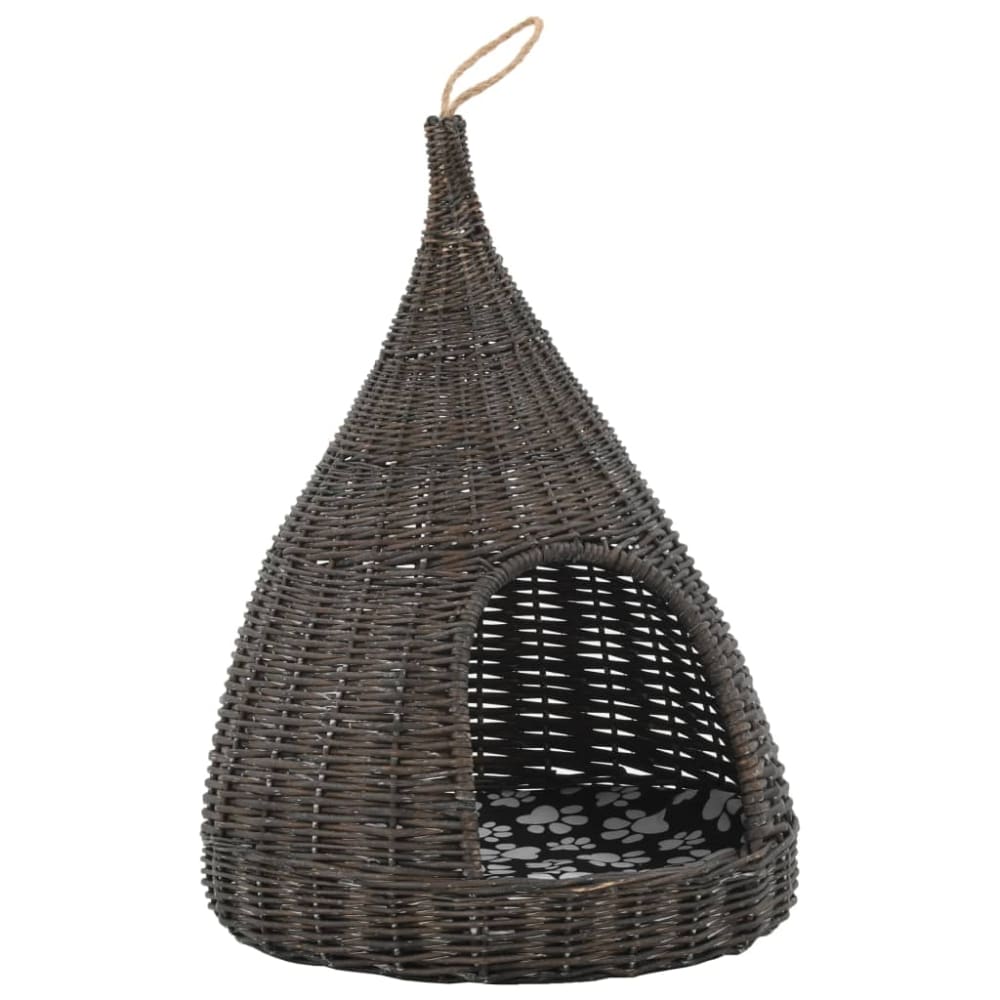 Panier pour chats avec coussin bois noir 40x60 cm