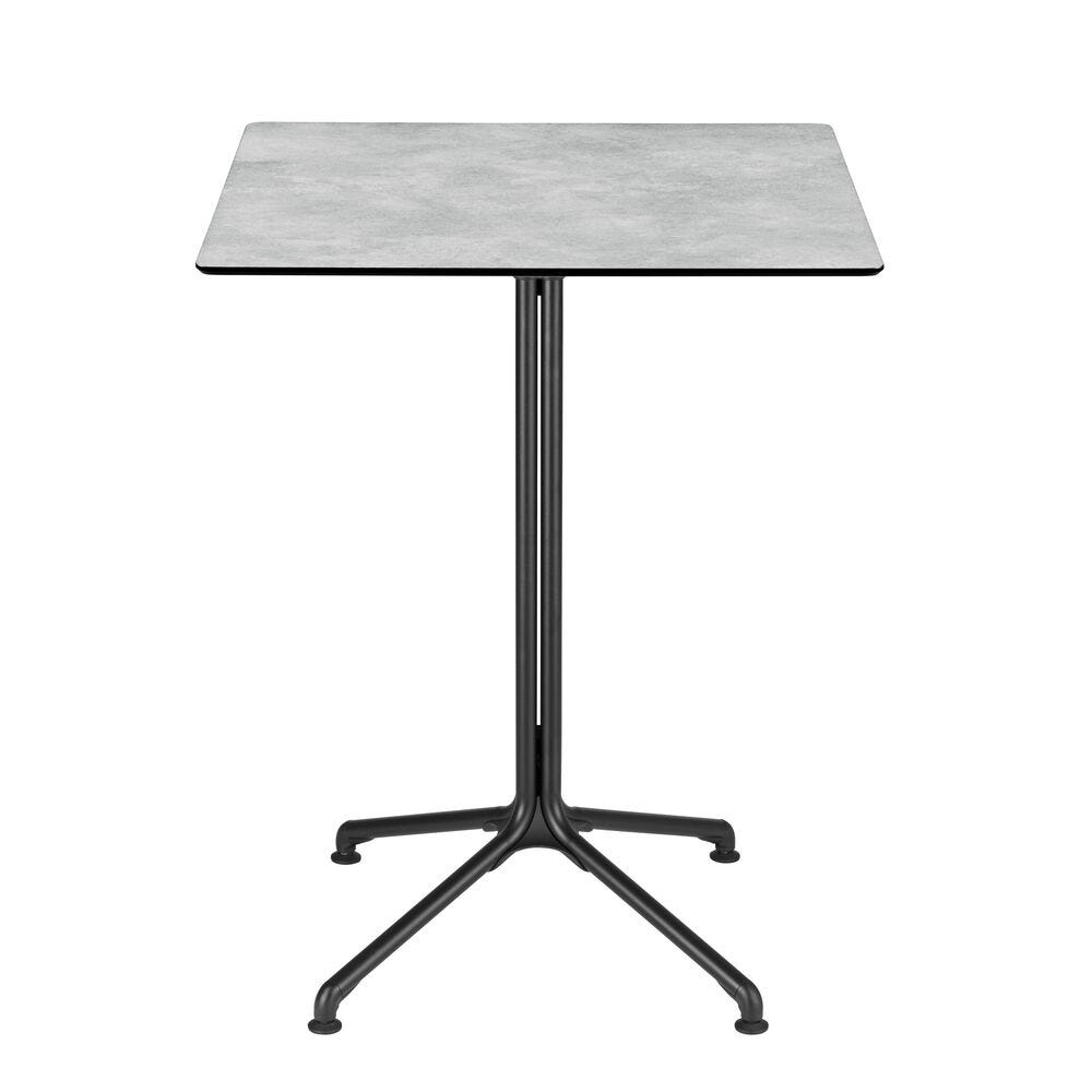 Table de repas carré 2/4 places hauteur mi-haut en acier gris