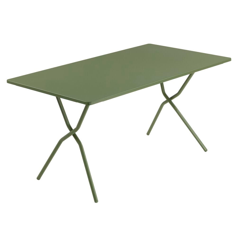Table de jardin pliante 140x80x72cm en acier vert l80xl140xh72 Table de jardin pliante 140x80x72cm en acier vert l80xl140xh72