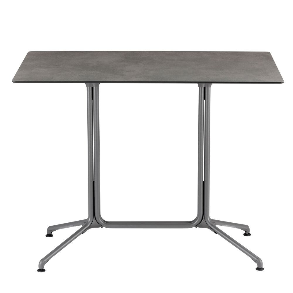 Table de repas rectangle 4/6 places hauteur mi-haut en acier gris