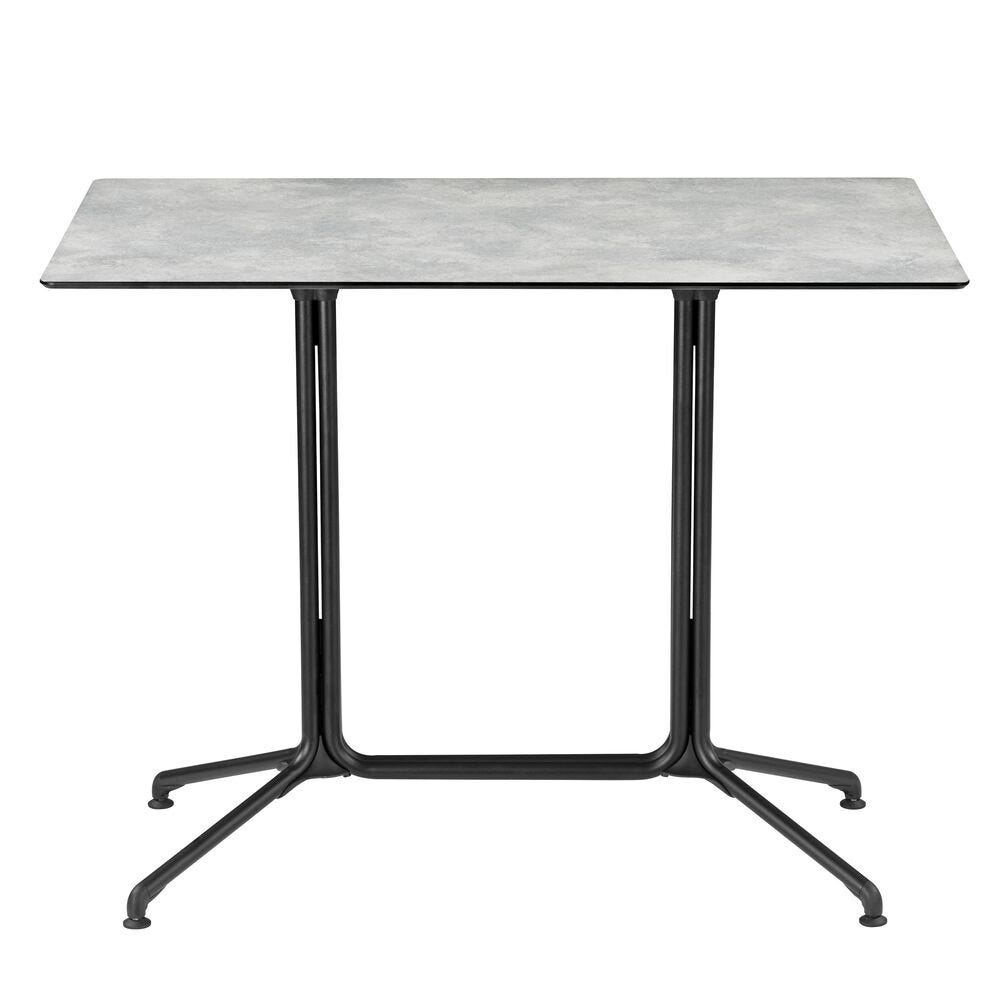 Table de repas rectangle 4/6 places hauteur mi-haut en acier gris