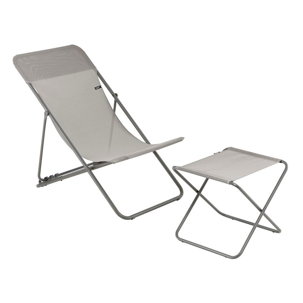 Ensemble transat et repose-jambes en  gris