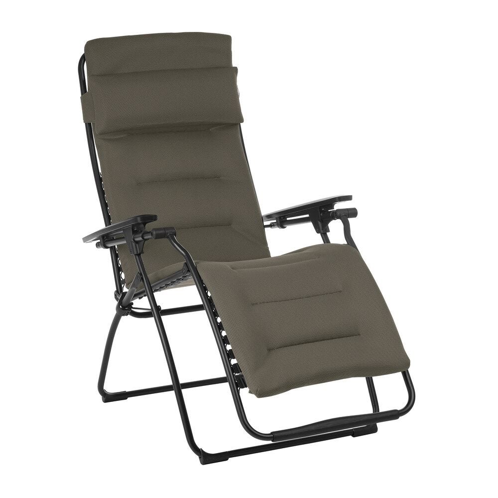 Fauteuil relax matelassé zéro gravité en acier marron L88xl71xH115