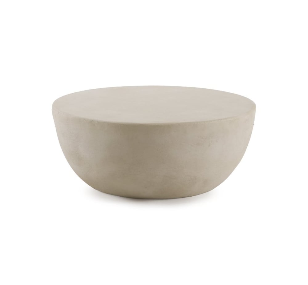 Table basse 100 cm diamètre en polyresine ciment sable