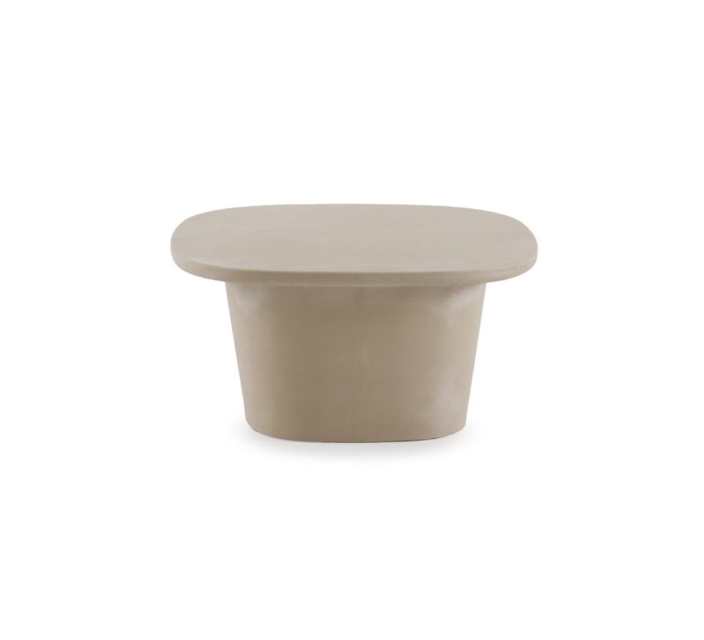 Table basse 80x80 cm en polyrésine ciment sable