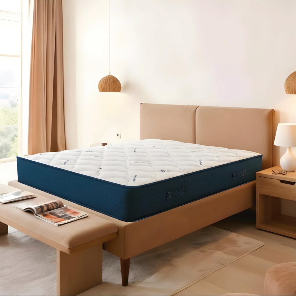 Blaue Multikomfort-Matratze aus Memory-Schaum 180x200x24 cm -