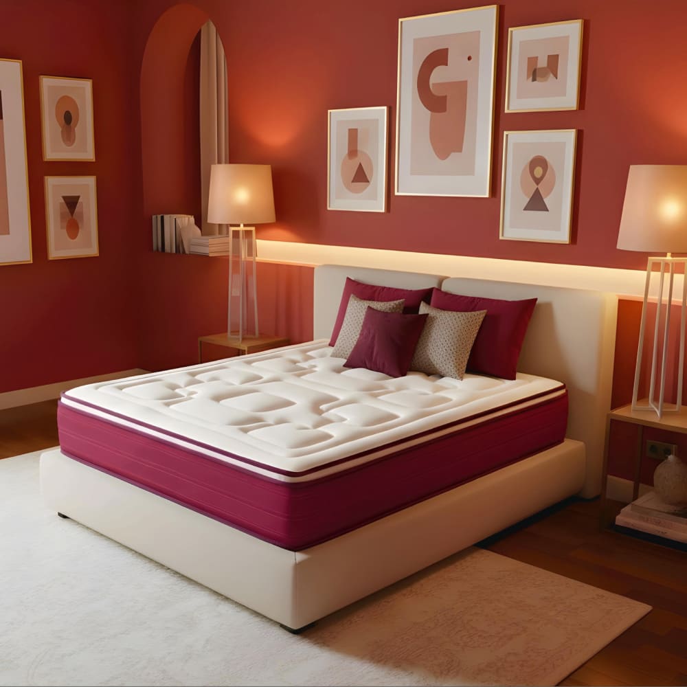 Rot Matratze mit Taschenfedern und Memory-Schaum 80x200x26 cm -