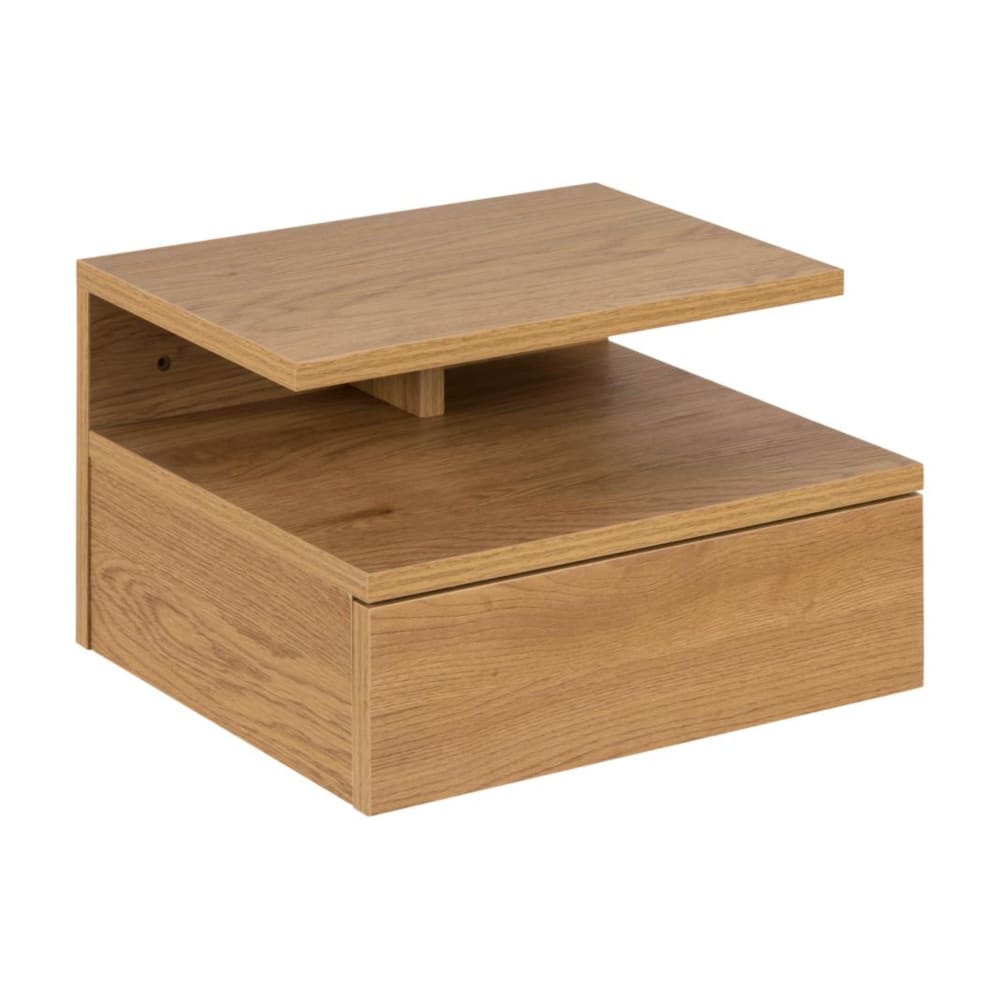 Chevet suspendu en bois 1 tiroir 1 niche chêne