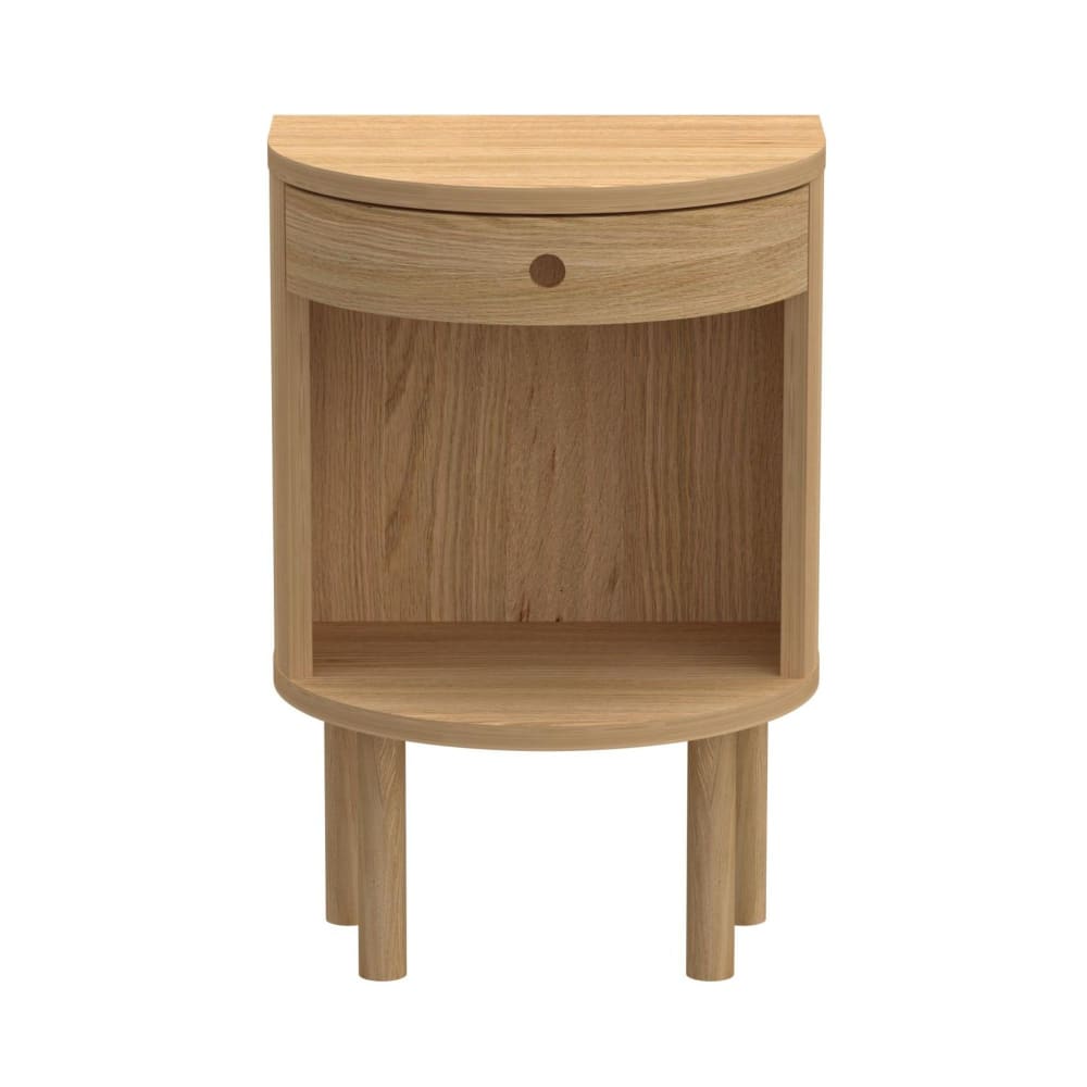 Table de chevet demi-cercle 1 tiroir 1 niche