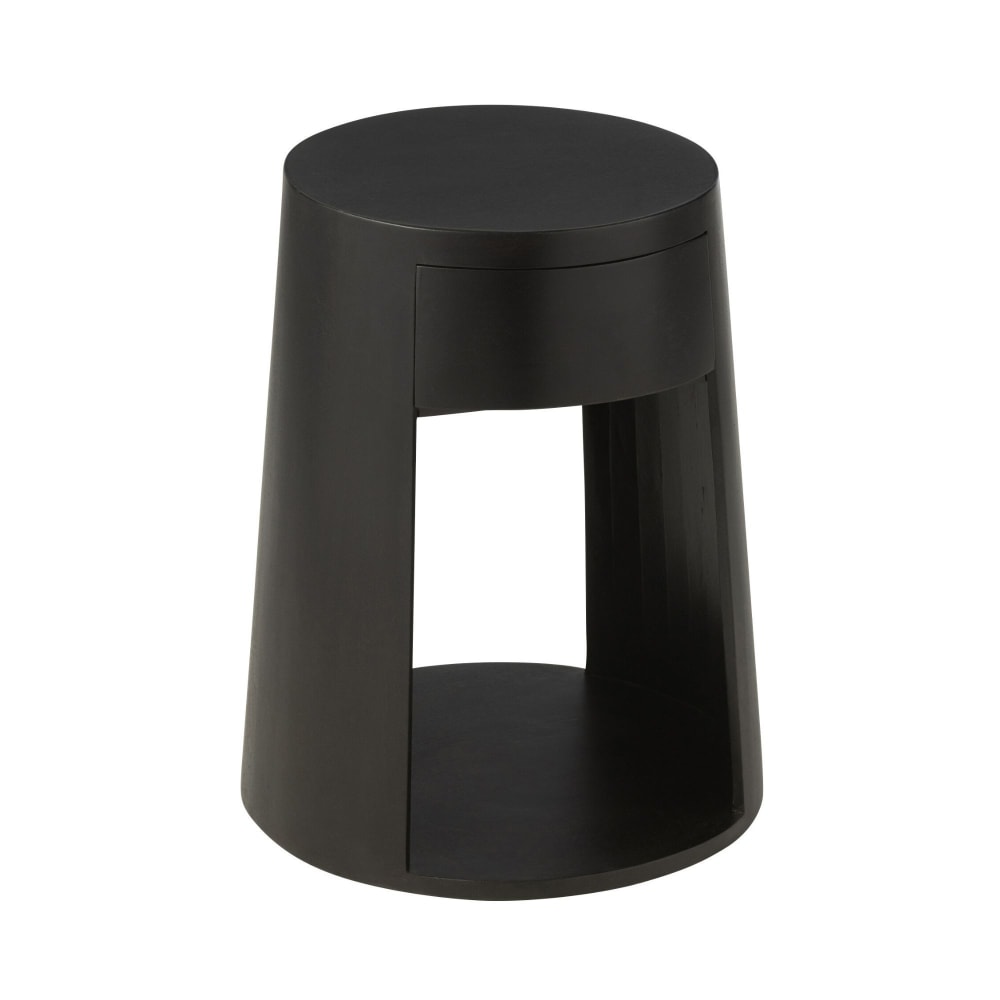 Table de chevet ronde 1 tiroir en manguier