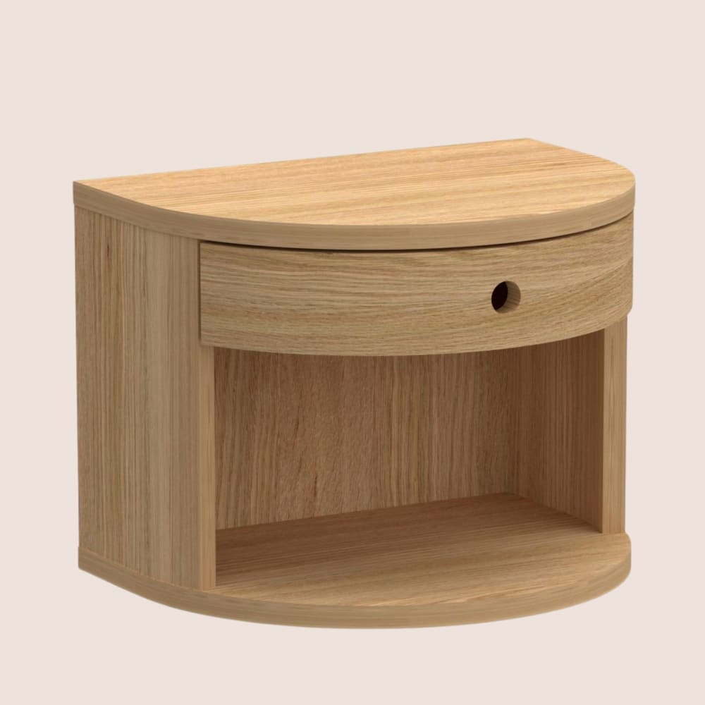 Chevet suspendu demi-cercle 1 tiroir 1 niche