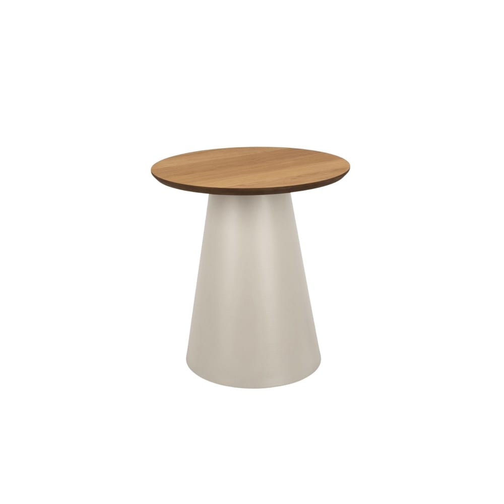 Bout de canapé rond en bois et métal grège D45